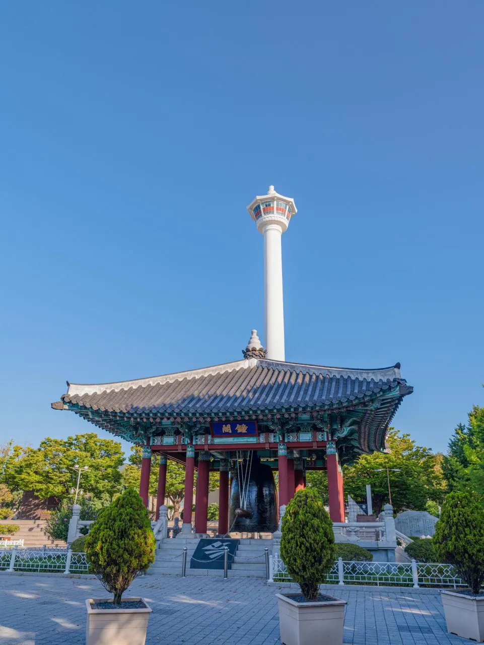 Yongdusan Park and Busan Tower near Nampo shopping streets
