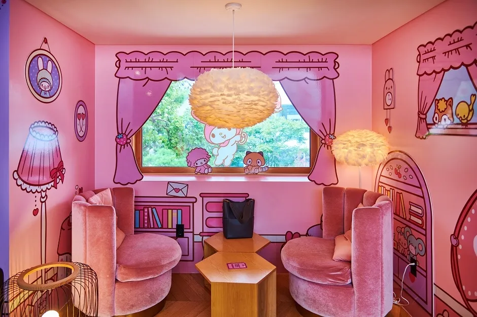 Pastel Sanrio Lovers Club interior in Hongdae for character goods shopping