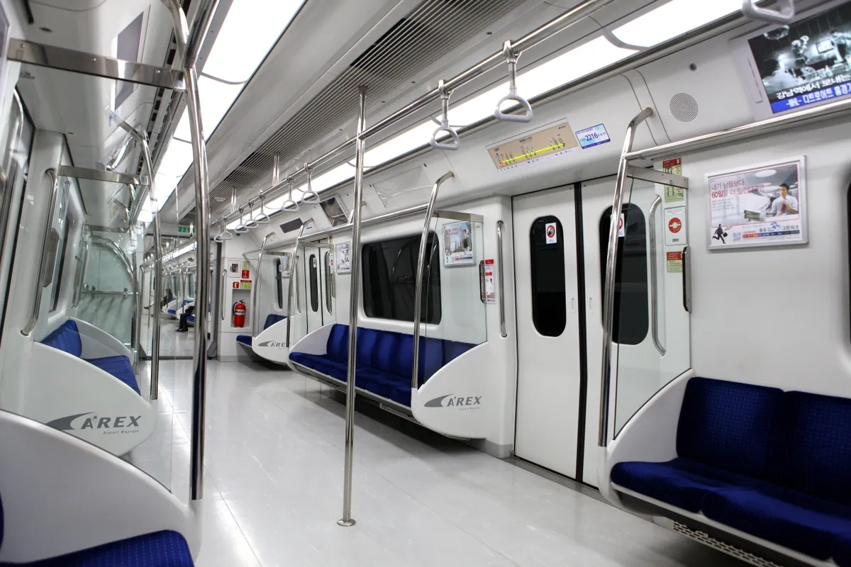 Airport rail platform for transport to hotels near Incheon Airport