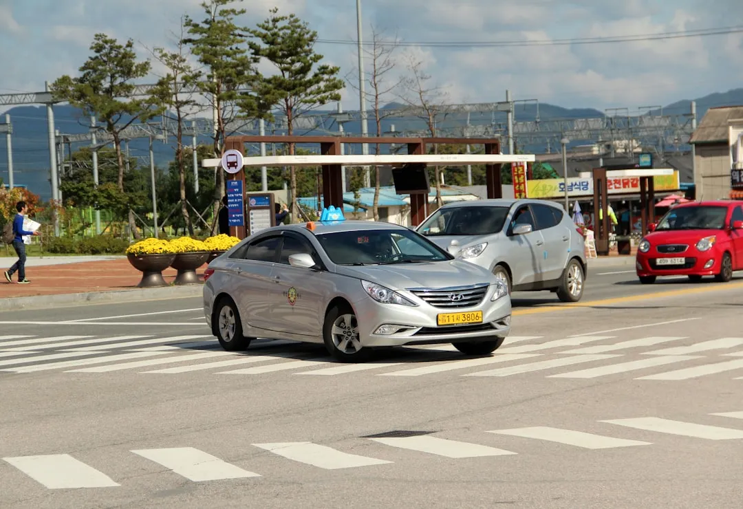 Seoul taxi on a city street for Seoul transport guide