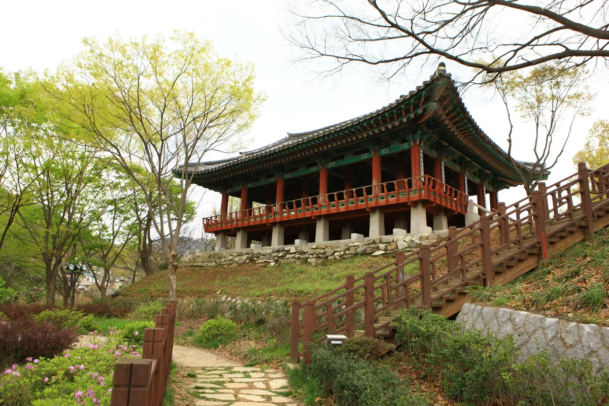 Omokdae pavilion on a hill in Jeonju