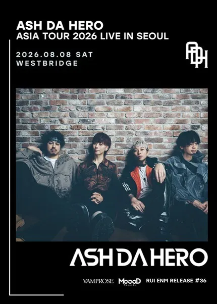 Official poster for ASH DA HERO Asia Tour Seoul concert in August 2026