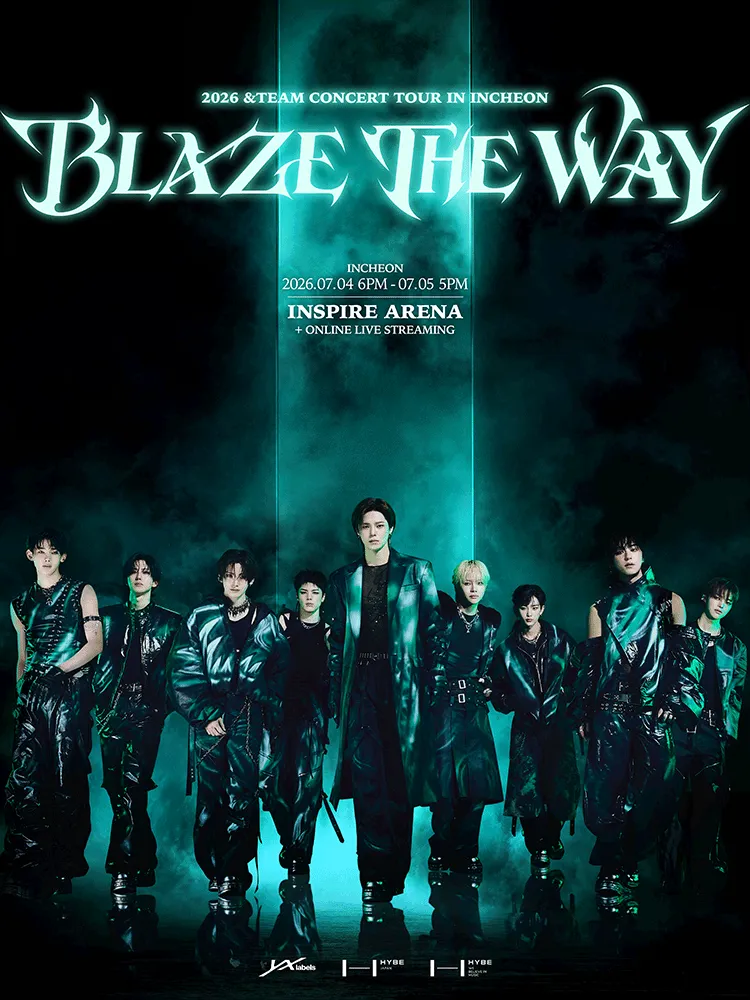 Official poster for &TEAM CONCERT TOUR: BLAZE THE WAY [인천] in the K-Pop Concerts in Korea July 2026 guide