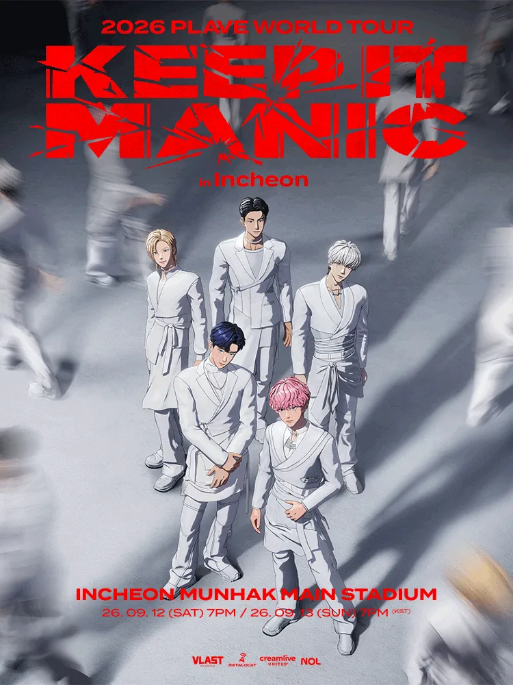 Official poster for PLAVE KEEP IT MANIC Incheon concert in K-Pop Concerts in Korea September 2026