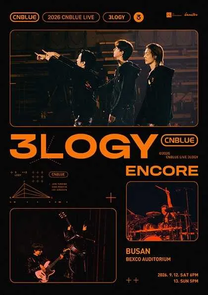 Official poster for CNBLUE 3LOGY Busan encore concert in K-Pop Concerts in Korea September 2026