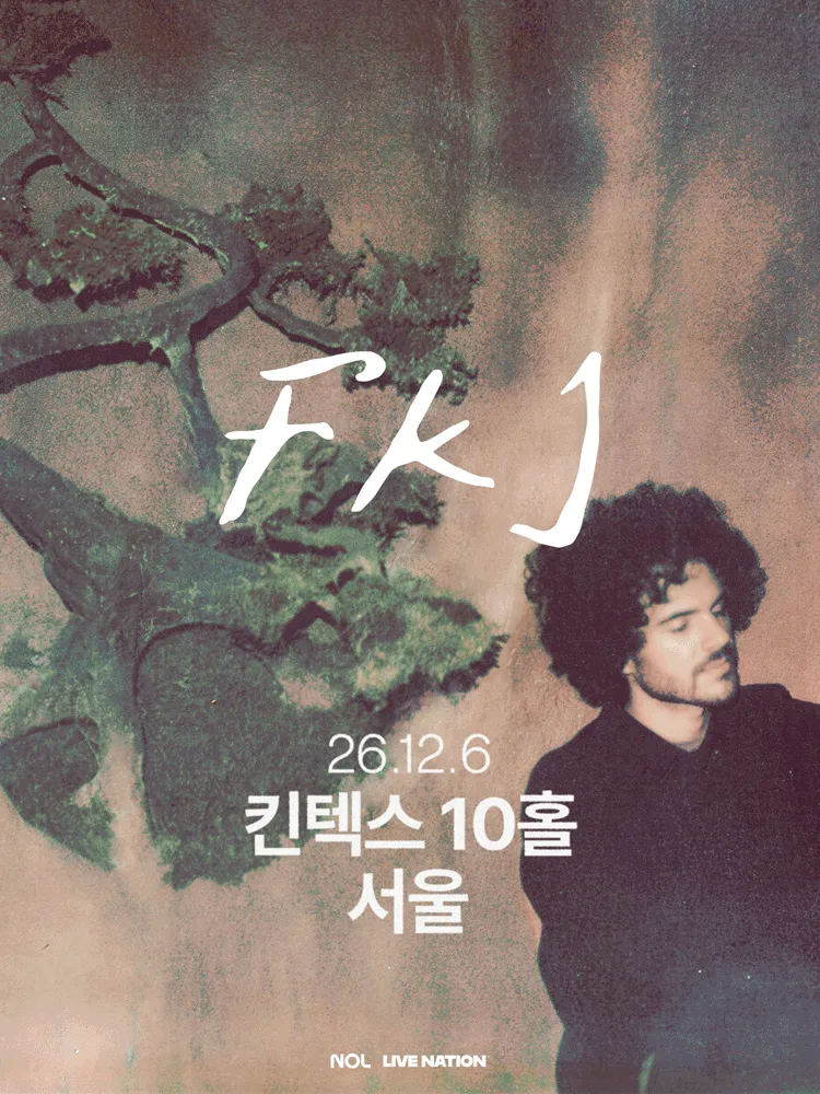 Official poster for FKJ Live in Korea in the K-Pop and Korean concerts December 2026 guide