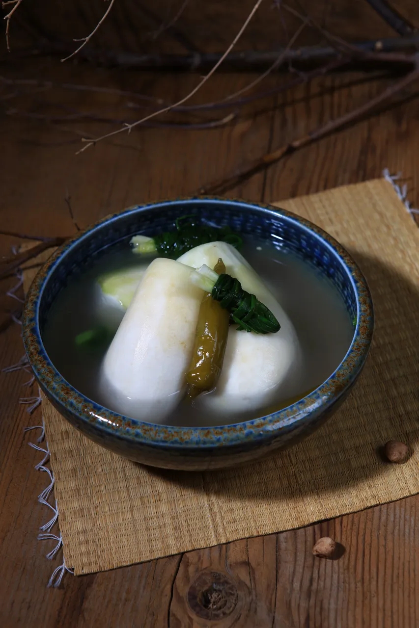 Dongchimi radish water kimchi in clear broth for Kimchi Guide