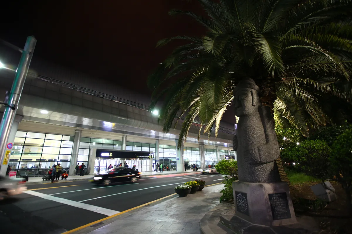 Jeju International Airport exterior for domestic flight arrival
