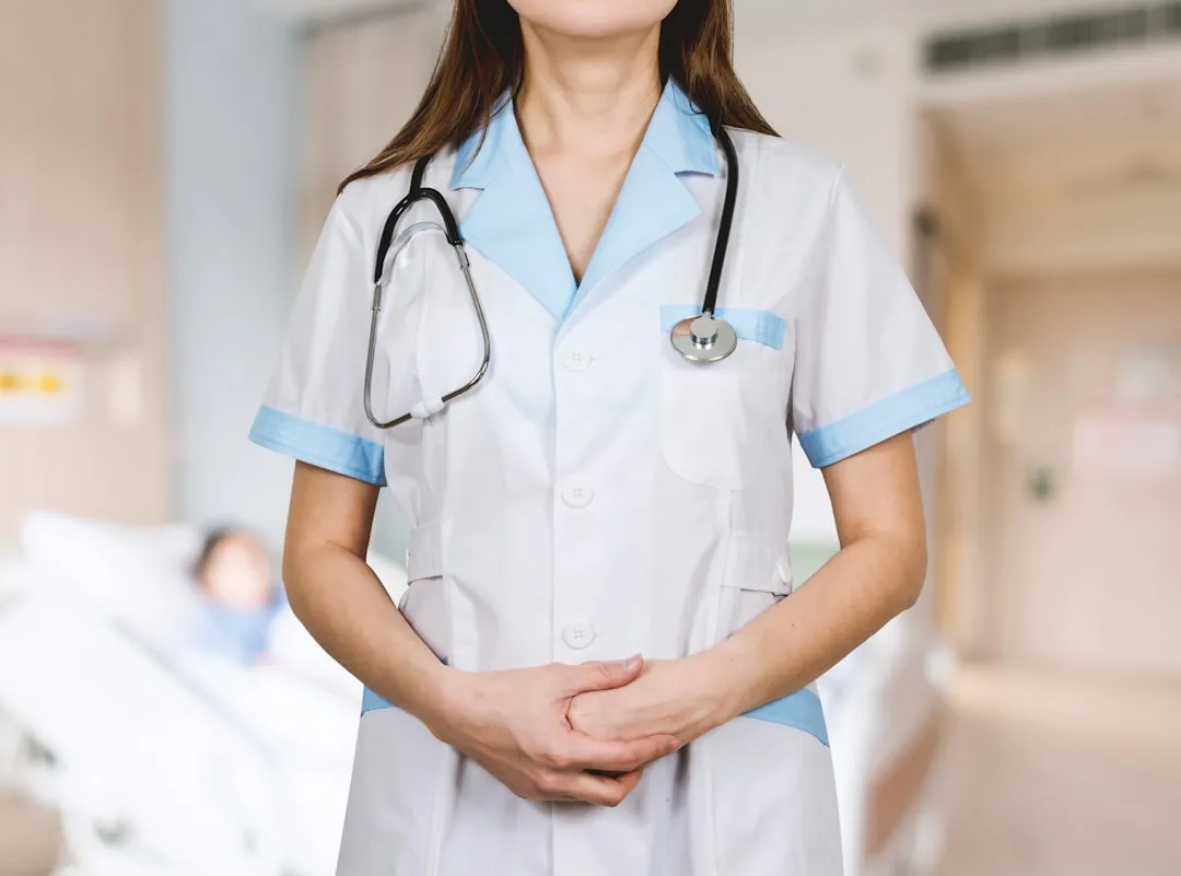 Stethoscope on medical coat for Korea hospital documents and insurance