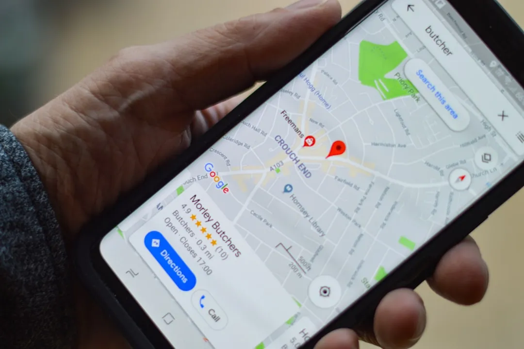 Smartphone map screen for Korea travel SIM data use