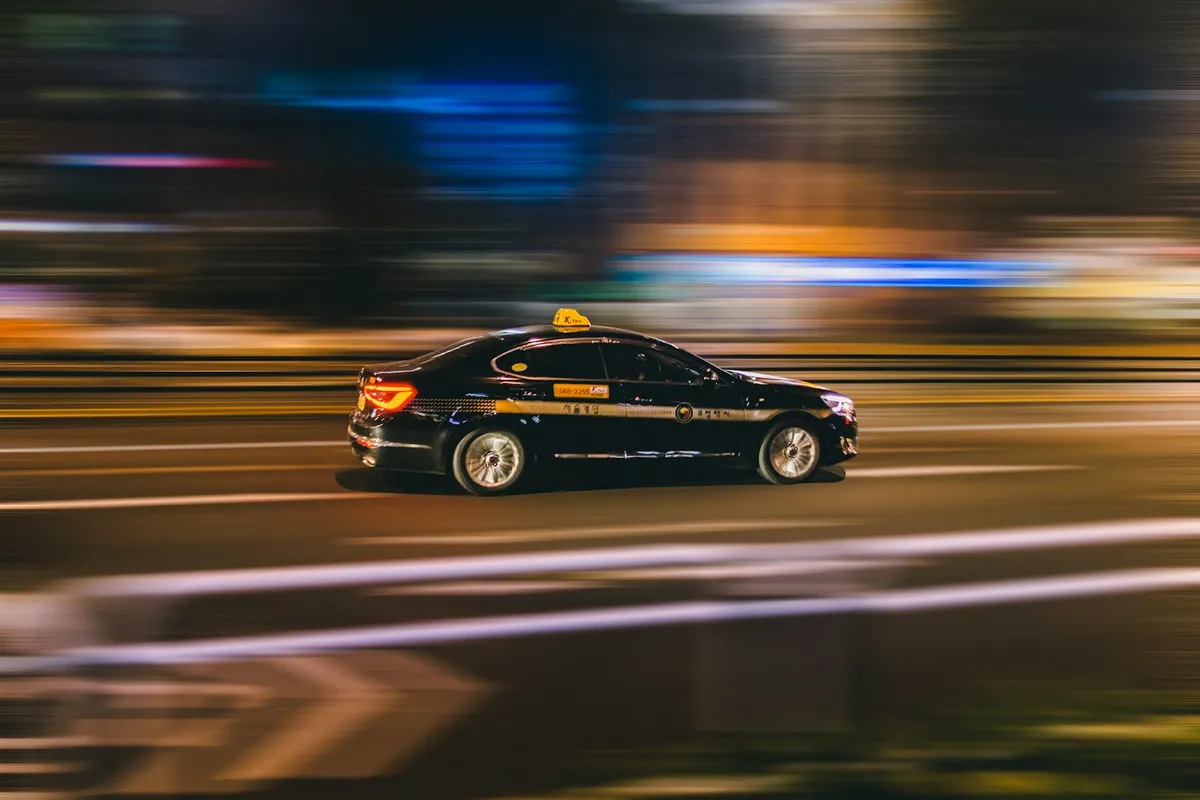 K taxi vehicle for taxi travel in Korea