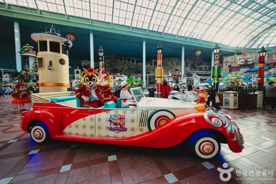 Indoor rides and visitor areas at Lotte World Adventure in Seoul