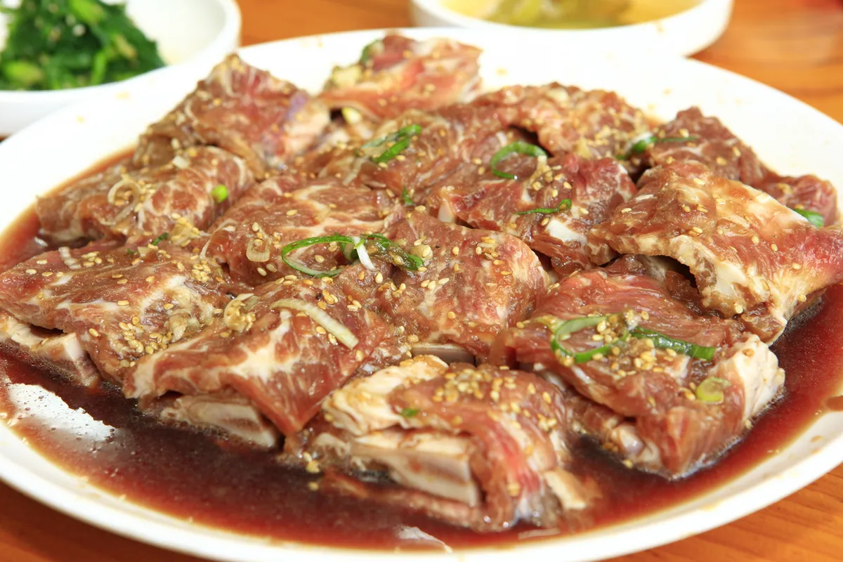 Galbi gui grilled beef short ribs for Korean barbecue