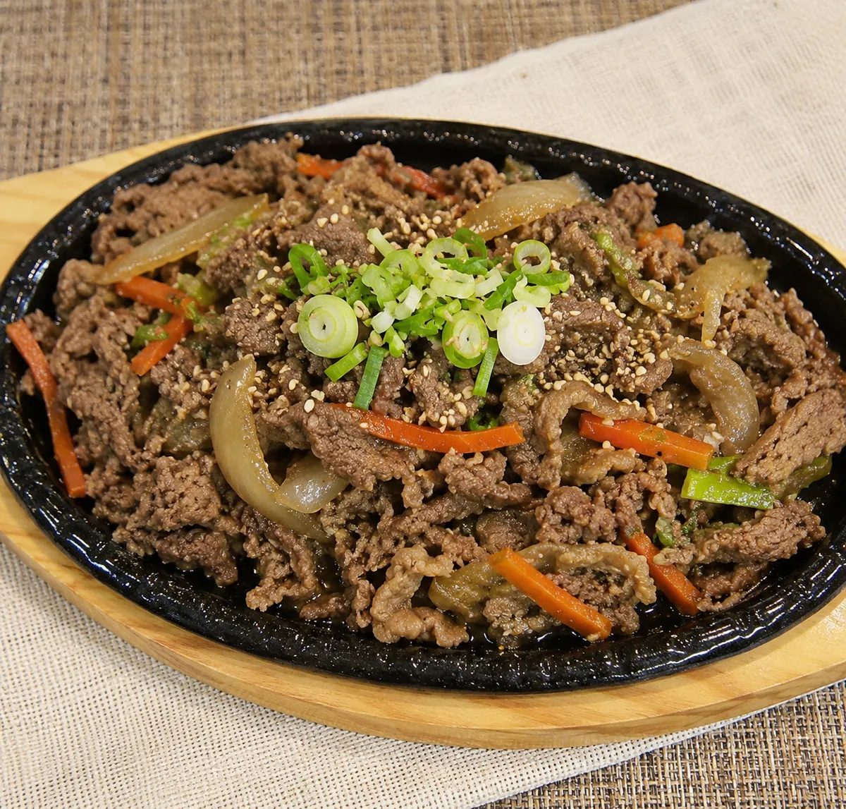 Bulgogi grilled beef dish for a Korean food beginner's guide