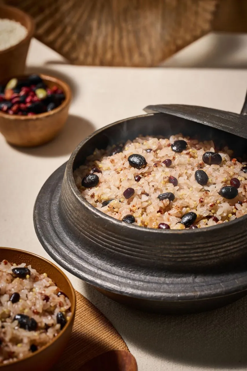 Ogokbap five grain rice served in a bowl for Korean rice dishes