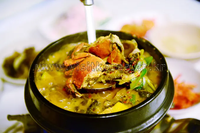 Maeuntang spicy fish stew served as Korean seafood dish
