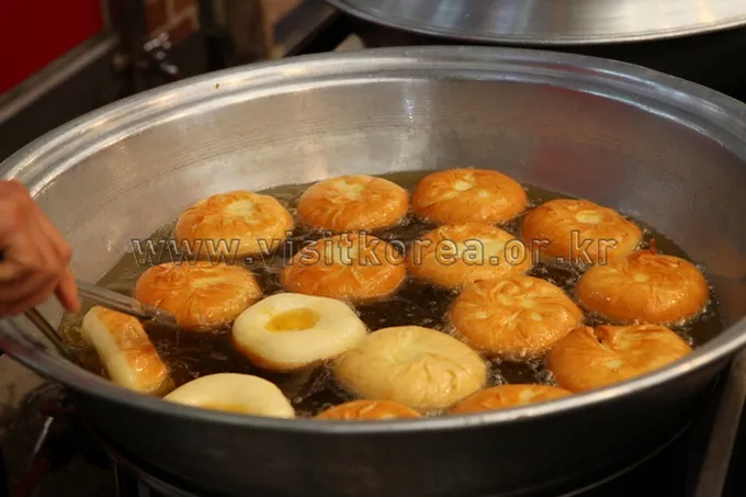 Korean market doughnuts displayed as sweet snacks