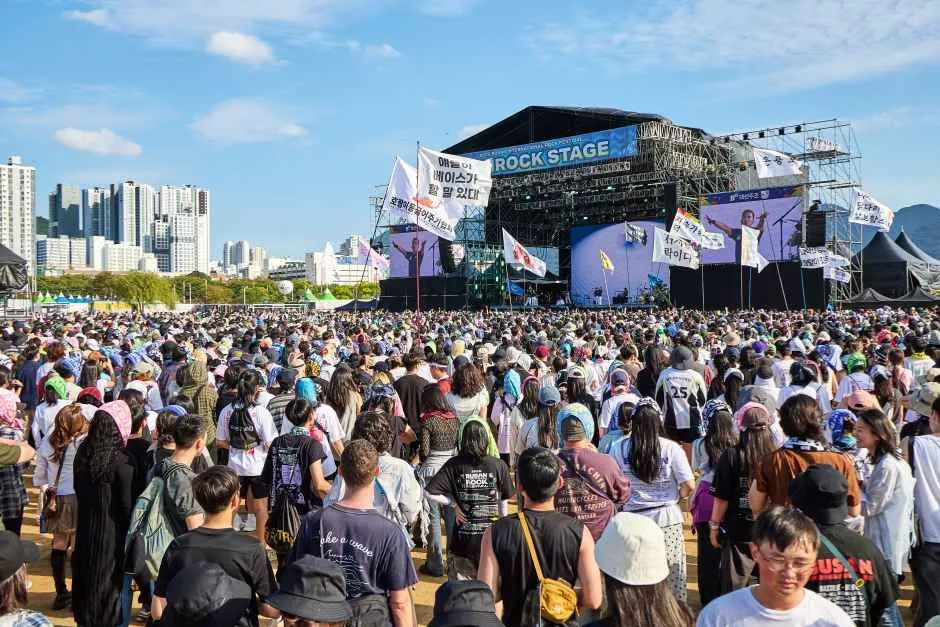 Crowd and stage at Busan International Rock Festival in Korea 2026