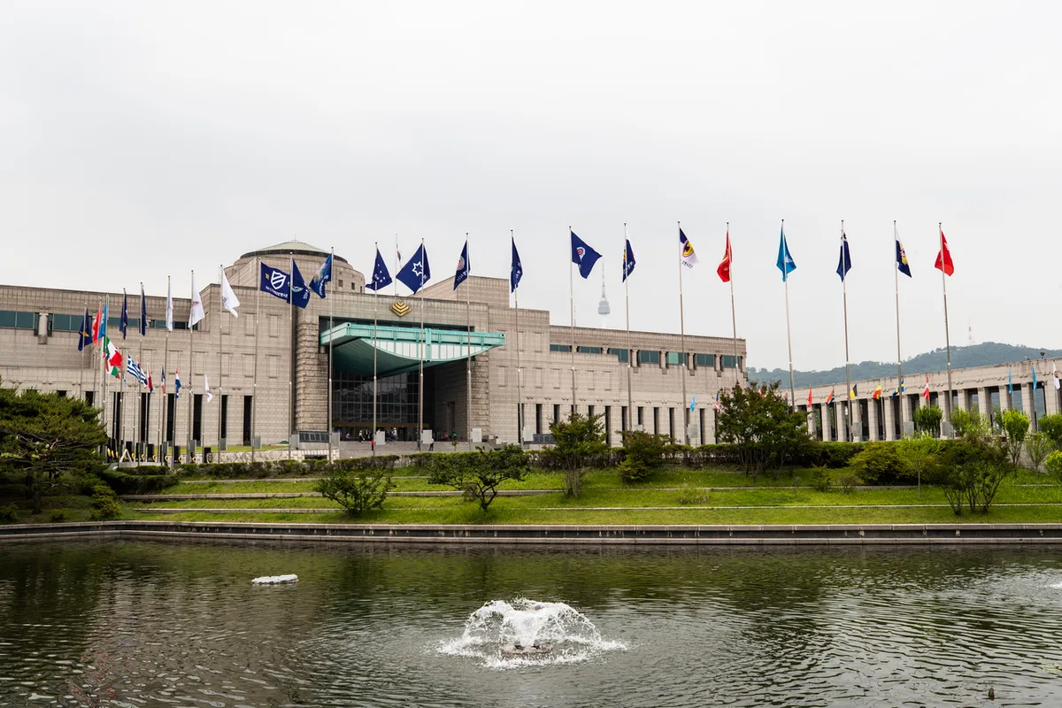 Main building of The War Memorial of Korea in Yongsan for rainy day Seoul travel