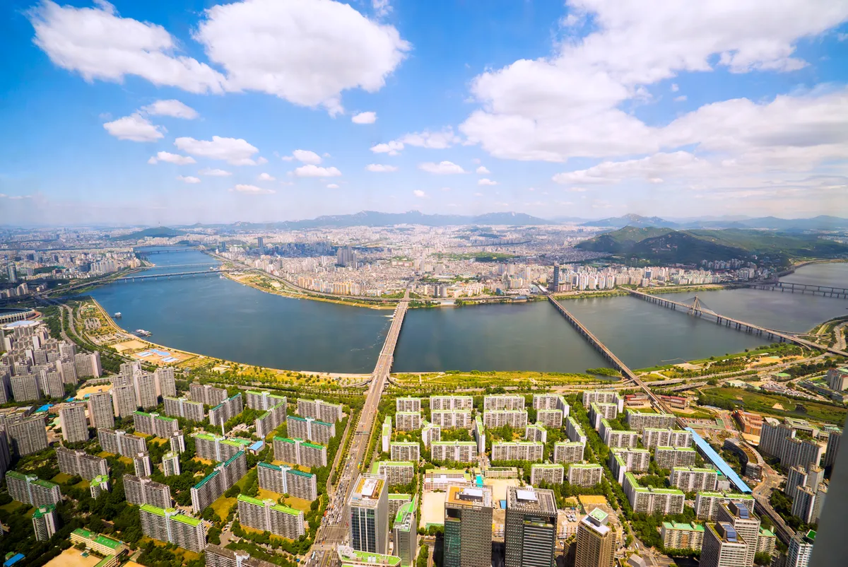 View from Lotte World Tower Seoul Sky for an indoor Seoul travel guide