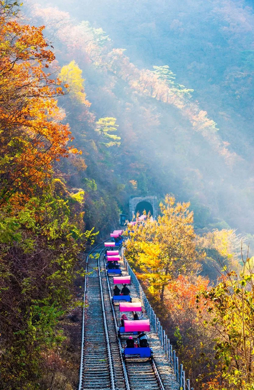 Gangchon Rail Park rail bike track near Chuncheon