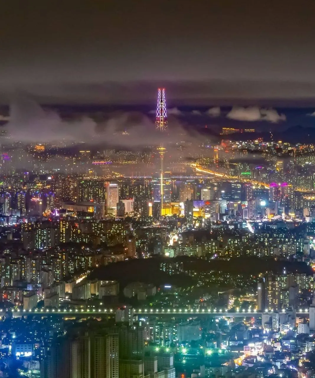 Seoul skyline at night after completing South Korea travel requirements