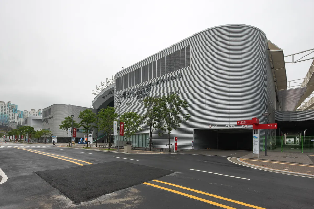Exterior entrance of Aqua Planet Yeosu in the Expo District