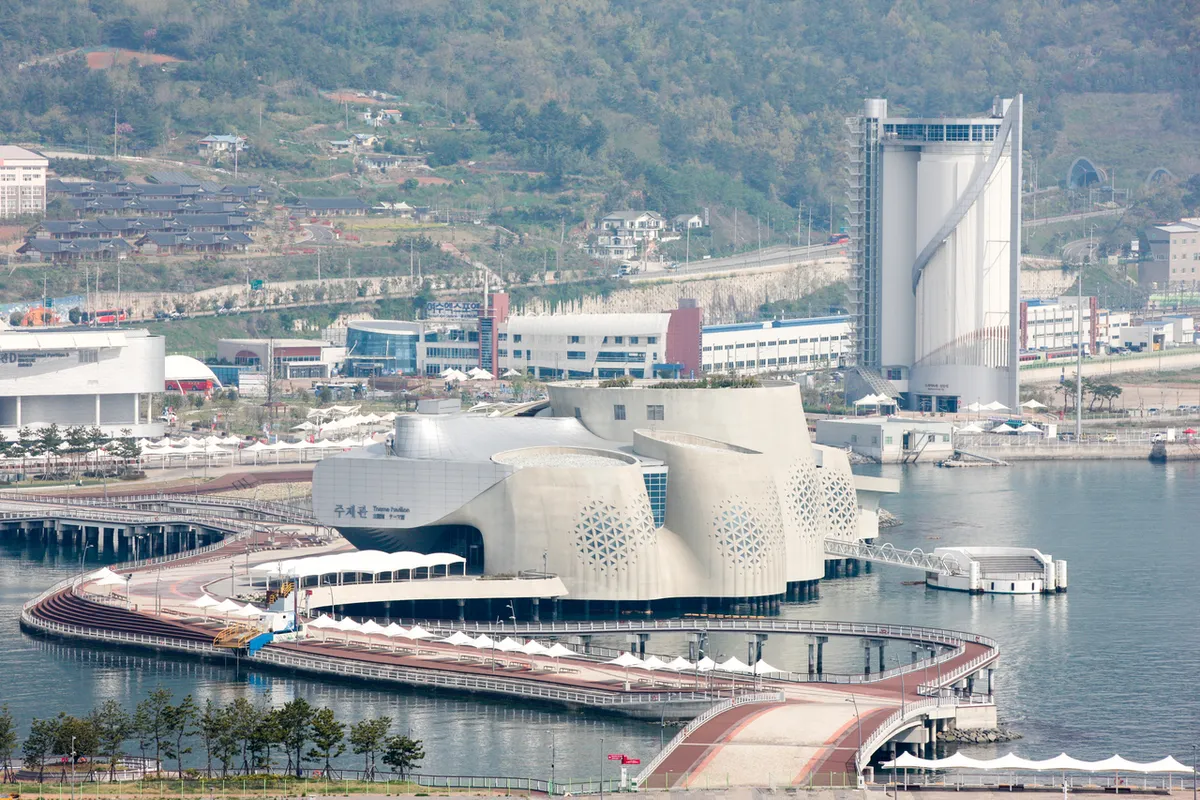 World Expo buildings and waterfront structures in the Yeosu Expo District